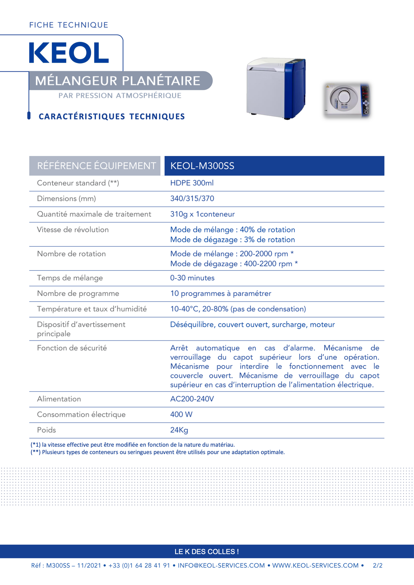 Mélangeur Planétaire M300SS - MAMP0001