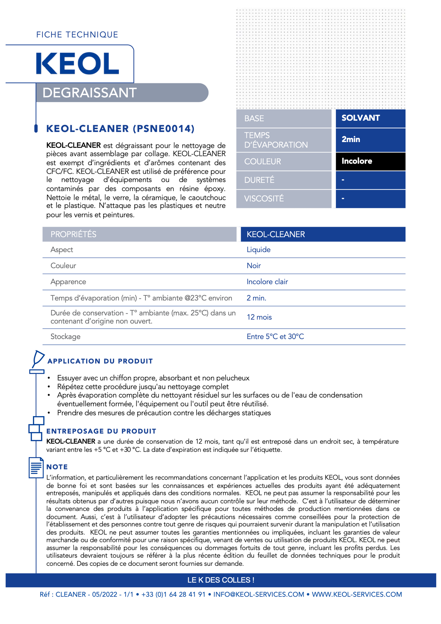 K-CLEANER Dégraissant/Nettoyage - 1 L - PSNE0004