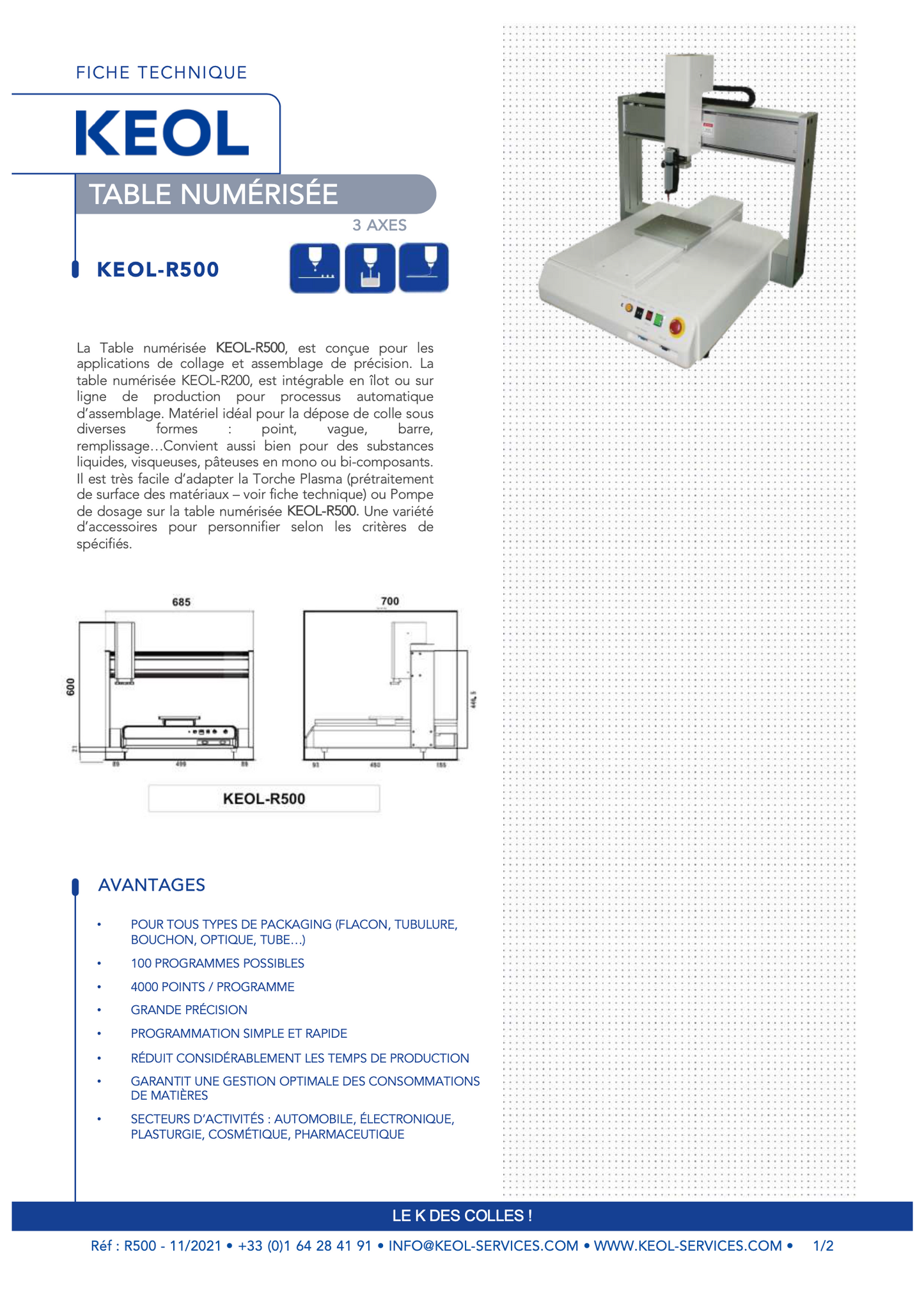 Robot de dosage R500 (500x500mm)