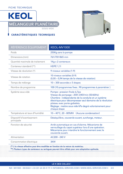 MV1000 - KEOL planetary vacuum mixer