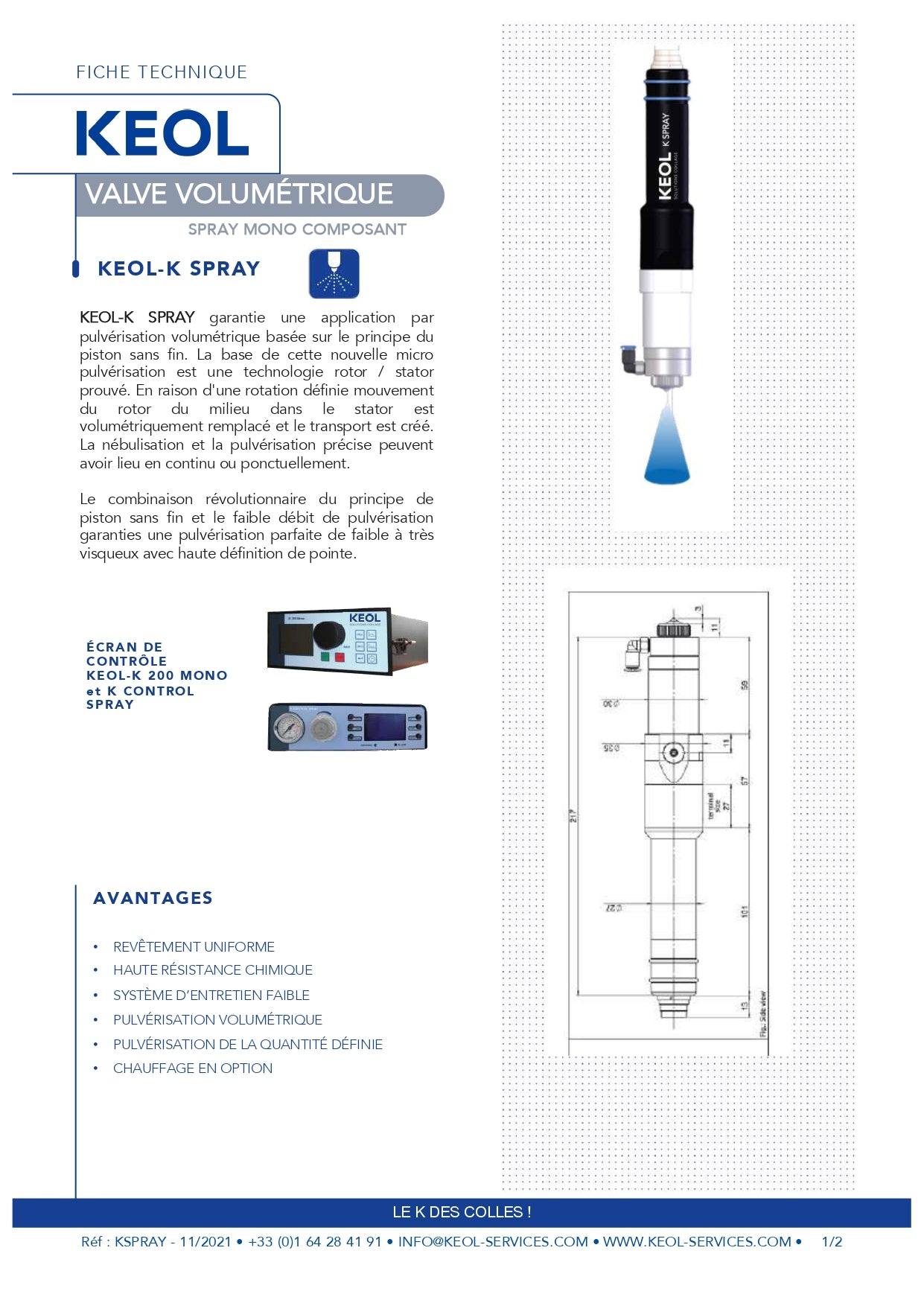 Valve volumétrique KEOL K-SPRAY